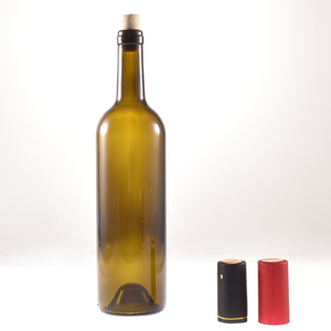 Bouteille en verre de vin rouge <span class=keywords><strong>bordeaux</strong></span> exquis de style classique 750ml 25oz avec bouchons pour cave - Product Image 2
