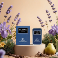 Baume de parfum solide pour homme 15g, format standard, longue tenue, parfum floral, note de tête lavande, note de fond cèdre vétiver, fragrance corporelle