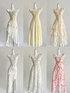 Nuevos Vestidos Florales Vintage de Primavera <span class=keywords><strong>y</strong></span> Otoño para Mujer, con Cintura Elástica, Manga Corta, Lazo en Tirantes, Cuello en V <span class=keywords><strong>y</strong></span> Estilo Coreano a la Moda - Product Image 5