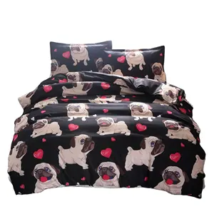 Tier Hund Muster Bettwäsche Set Kinder Super weiche Bett bezug Kissen bezüge Bett bezug für Wohnheim Zimmer