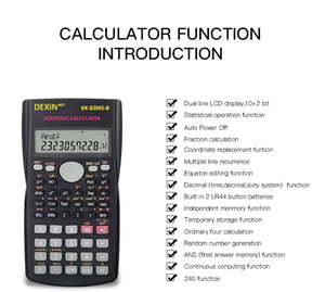 Calculadora Científica DEXIN para Estudiantes, 12 Dígitos, 240 Funciones, Batería, Plástico, Electrónica, Matemáticas Avanzadas - Product Image 3