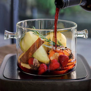 1.35L/1.5L/1.9L Heat-resistant Glass Cooking Pot &amp; <strong>Saucepan</strong> Set 2 Handles Gas <strong>Induction</strong> Ready for Noodle Soup Milk Baby Food - Product Image 5