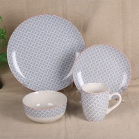 Vaisselle en gros Plats en céramique en vrac Pas cher 16PCS Assiettes blanches Vaisselle de restaurant Assiettes en céramique en porcelaine pour la maison