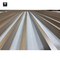 Écran incurvé en aluminium imitation bois pour villa, vis cachées, panneaux en aluminium, tube carré pour la décoration de la maison