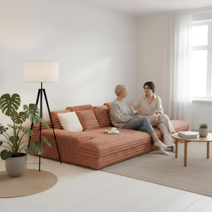 Multi-Functional Rabbit Hair Compressed Sectional <b>Sofa</b>, 2-Seat Jumbo Tofu Block Couch with Modular & Foldable Design - Product Image 6