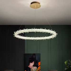 Zeal Lighting Luz moderna Sala de estar de lujo Colgante de cristal Lámpara de araña de cristal blanco - Product Image 6