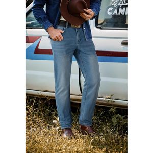 Pantalones Vaqueros de Pierna Recta para Hombre FOXA, Corte Regular, Mezclilla de Peso Medio, Transpirables, Casuales - Product Image 5
