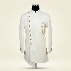 2024 Elegant & Beautiful Indo-Western Sherwani Suit Embroidered <b>Wool</b> Dress for Male for Indian/Pakistani Parties & Weddings - Product Image 3