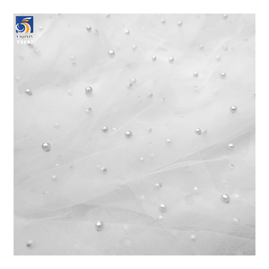 قماش تول أبيض مخصص للزفاف بطول <span class=keywords><strong>3</strong></span> أمتار من YX893، قماش تول ناعم مع لؤلؤ ثلاثي الأبعاد لفساتين الزفاف وطرحة العروس - Product Image 6