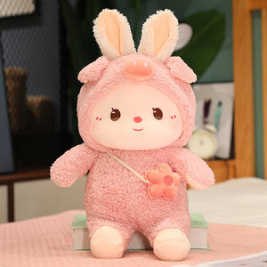 Conejo de Peluche Transformable en Oferta, Adorable Muñeco de Conejo, Juguete de Peluche Creativo para Niños, Venta al por Mayor, Regalo de Sanación para Niñas - Product Image 1