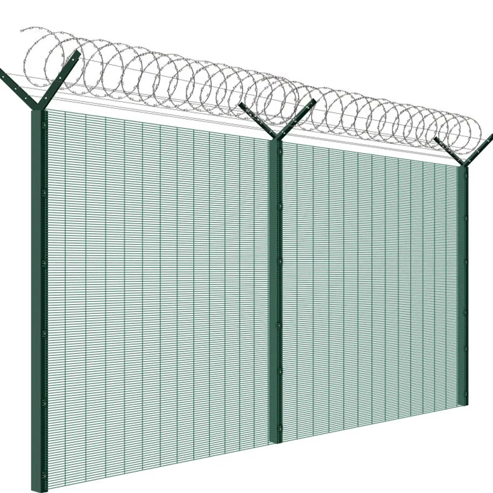 BOCN Anti Climb Barbed Wire Mesh High Security 358 Railway Station Fence airport security fencing