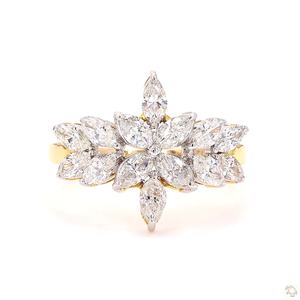 แหวนเพชรทองคำขาวหรูหราสำหรับผู้หญิง ประกายระยิบระยับ ของขวัญเครื่องประดับชั้นดีสำหรับงานแต่งงาน งานหมั้น ดีไซน์คลาสสิกมีสไตล์ - Product Image 3