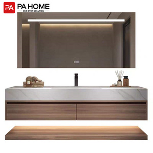 PA Hotel mobili Smart Led specchio marmo controsoffitto lavaggio <span class=keywords><strong>bagno</strong></span> vanità con lavandino - Product Image 1