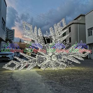 Chiếu sáng trang trí không thấm nước <span class=keywords><strong>Acrylic</strong></span> <span class=keywords><strong>LED</strong></span> bông tuyết <span class=keywords><strong>Motif</strong></span> 3D thắp sáng điêu khắc ngoài trời lớn bông tuyết cho giáng sinh trang trí - Product Image 2
