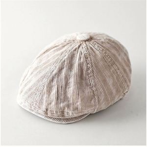 Gorro Newsboy de Pana Vintage Estilo Inglés para Otoño/Invierno, Unisex, Simple, Casual, Pana Desgastada - Product Image 1