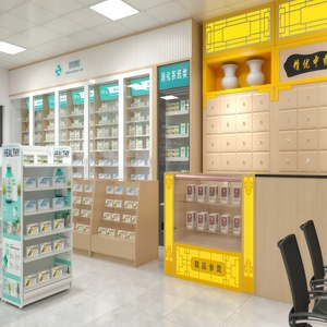 Muebles de Exhibición para Farmacias y Gabinetes Médicos de Pared Personalizados para Diseño Interior de Farmacias Minoristas - Product Image 1