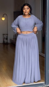 Set da Donna 2 Pezzi: <span class=keywords><strong>Top</strong></span> <span class=keywords><strong>a</strong></span> Maniche Lunghe con Scollo Tondo <span class=keywords><strong>e</strong></span> <span class=keywords><strong>Gonna</strong></span> <span class=keywords><strong>a</strong></span> <span class=keywords><strong>Vita</strong></span> <span class=keywords><strong>Alta</strong></span> - Product Image 6