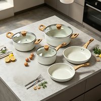 Ensemble de 8 ustensiles de cuisine antiadhésifs FLEY pour la maison et le jardin, poêle antiadhésive durable pour la cuisine quotidienne et la préparation des aliments
