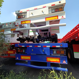 Vlakke Bed 2/3/4 Assen Flatbed Container <span class=keywords><strong>Transport</strong></span> Vrachtwagen Vlakke Bed Oplegger 20ft 45ft 40ft Container Flatbed Oplegger - Product Image 2