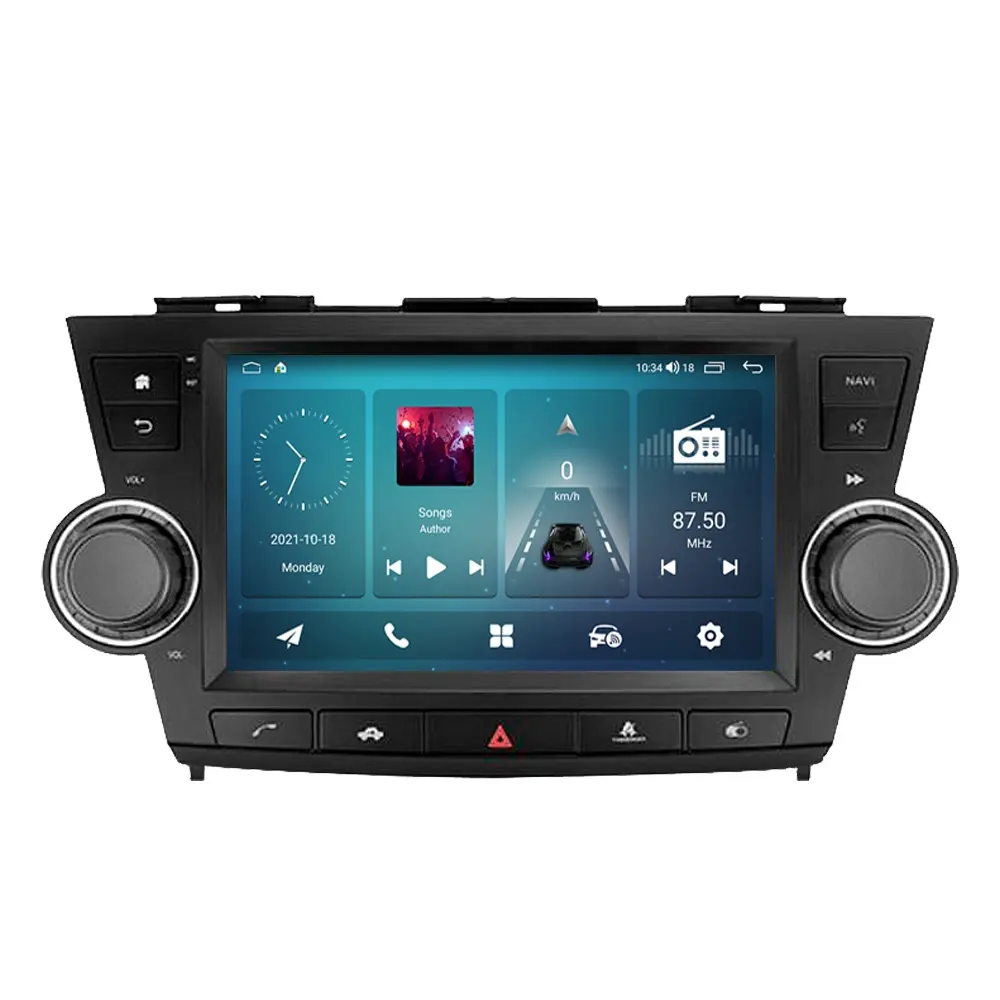 Kirinavi WC-TH8012 android 10.0 1080P 32G ROM quad core audio mobil stereo untuk toyota highlander 2008 2014 pemutar dvd Mobil WIFI 4G