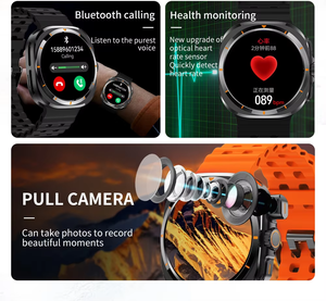 HKSF BW8 Smartwatch Round Screen Rotating Camera SIM Card Insertion BT Call Heart Rate Monitor <b>Waterproof</b> Fitness <b>Watch</b> - Product Image 2