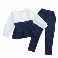Pakaian Anak Perempuan Korea 3-6T Kasual Modis 2pcs Setelan Musim Semi Gugur Baju Anak Murah Cina