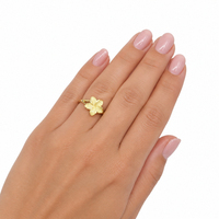 Bague Hip Hop Fleur de Plumeria Tendance pour un Style Rétro Vintage, Cadeau Souvenir pour Anniversaire, Fête ou Commémoration