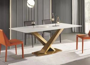 Trung Quốc Nhà Máy Bán Buôn Thiêu Kết Đá Hàng Đầu Với Màu Đen Kim Loại Khung Gốm Hàng Đầu Bàn Ăn Và Ghế Bộ - Product Image 3