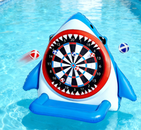 Cible de tir gonflable interactive écologique certifiée CE en forme de requin pour jeu de fléchettes aquatiques, jouets de fête en piscine extérieure