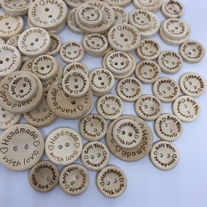 Nhà Máy Bán Vòng 15Mm 20Mm 25Mm 2-Lỗ Tùy Chỉnh Flatback Nút Gỗ Cho <span class=keywords><strong>DIY</strong></span> May Craft - Product Image 4