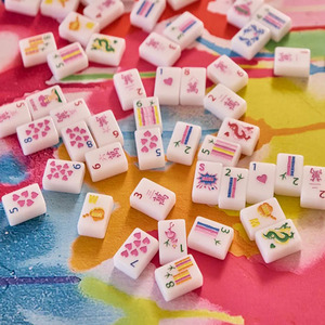 High Quality Factory Direct Modern Luxury Design 4-Layer Flower Pink <b>Acrylic</b> American Mahjong Tiles <b>Board</b> Game - Product Image 1