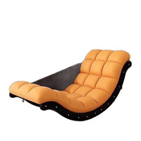 Maßgefertigter Retro-Bananen-Stil Einzel-Sitzgarnitur Mond-Schaukelstuhl für Wohnzimmer, Balkon, Schlafzimmer, Freizeit, Stoffbezug
