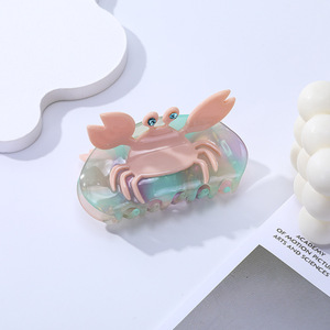 YJL Vente Chaude Été Amusant Animaux Marins Poisson <span class=keywords><strong>Crabe</strong></span> <span class=keywords><strong>Pince</strong></span> à Cheveux en Acétate Personnalisée Vente en Gros d'Usine <span class=keywords><strong>Pince</strong></span> à Cheveux - Product Image 4
