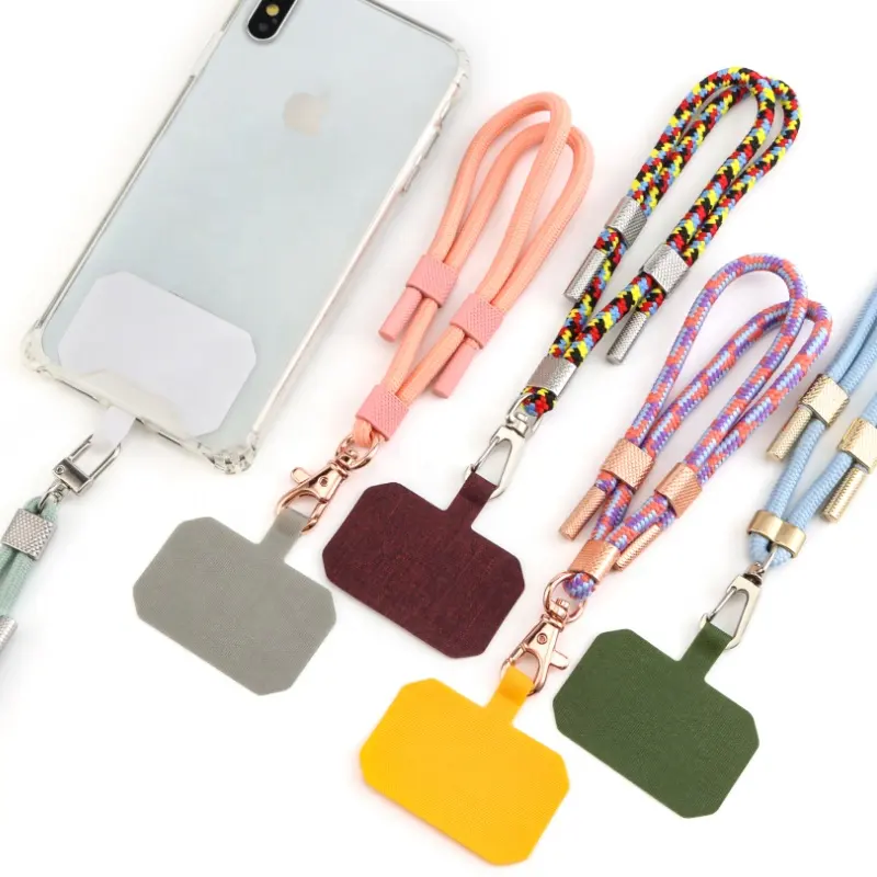 Detachable Universal Polyester Wrist Tether Smartphone Strap Cord Patch Card Key Holder Lanyard Cell Phone Hand Strap