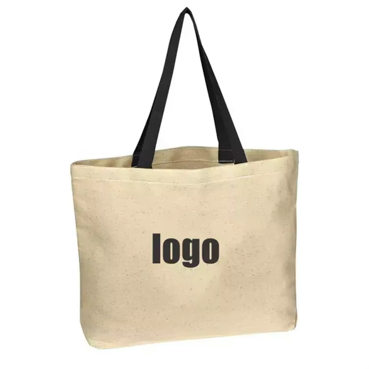 Eco friendly reusable custom logo printed grocery packing organic tote cotton shopping bag