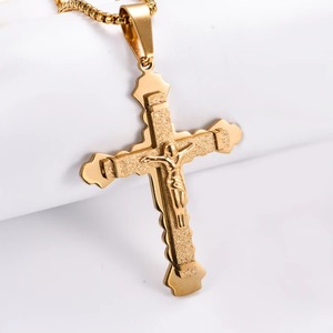 Collier avec pendentif croix de Jésus en argent, grand pendentif de prière avec chaîne, bijoux pour homme - Product Image 6
