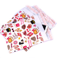 Enveloppe en poly rose avec motifs OEM, emballage de courrier en plastique pour la livraison de courrier, sac cadeau pour noël, 10x13, 50 pièces
