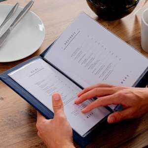 Couverture de menu sur mesure en tissu de haute qualité, menus de restaurant, bande élastique, classeur de menus pour restaurants - Product Image 5