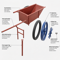 Chariot à outils en fer à deux roues, pliable, robuste, à mécanisme à engrenages, pratique et efficace, pour le transport de marchandises et les travaux de terrassement intensifs