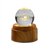 Boule de cristal lumineuse Minghuang avec laser Voie lactée, base LED rotative en plastique sablé, tendance mode MH-Q0274