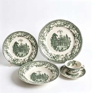 Unique Retro Good Quality European Colorful Manor Series Ceramic Dessert Plate Dinner Plate Coffee <b>Sets</b> for Party Gift - Product Image 1