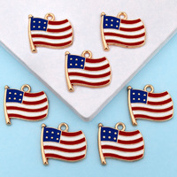 Collier transfrontalier style foulard en alliage, pendentif unique DIY, motif drapeau de la Fête de l'Indépendance américaine, style goutte d'eau, accessoires de bijouterie