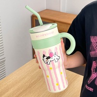 Gran oferta, taza aislada de paja de acero inoxidable de gran capacidad, taza Big Mac, taza Ice King, taza de agua, tapa de pared de acero inoxidable duradera