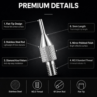 Sonde à pointe plate en acier inoxydable SD1.5mm, haute précision 0.002mm, haute rigidité, faible déviation, filetage M2.5, OEM/ODM personnalisé