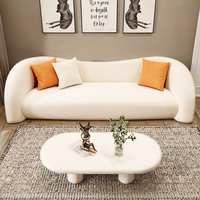 Canapé Nordique pour Petits Salons, Luxe Léger, Courbé, Style Salon de Beauté, Irrégulier, Tendance Wabi-Sabi, en Tissu, Modulaire, Décoration de Mariage