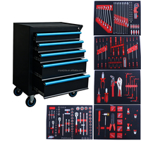 Chariot à outils roulant 420 pièces, chariot à outils multi-tiroirs avec ensemble d'outils en mousse EVA pour la réparation automobile
