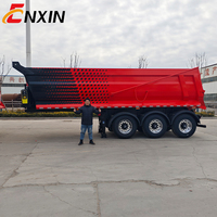 Promotion : Semi-remorque benne arrière 4 essieux 60/80 tonnes en acier type U pour camion à vendre
