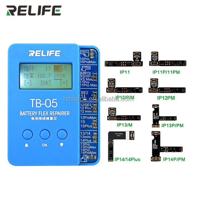 Relife TB-05 Battery Repair Flex Cable for iPhone 8G to 15 Pro Max Battery Warning Windows Pops up Removing Tools