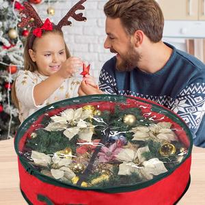 Sac de rangement durable en polyester Oxford 600D pour couronnes de Noël, support de rangement pour couronnes de fêtes - Product Image 5