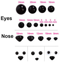 Accessoires de bricolage pour produits artisanaux, yeux de sécurité ronds en plastique à fond plat pour animaux en crochet, pour ours en peluche au crochet DIY